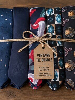 Men's Necktie Assorted Brands & Colours Lot 5 Silk Polyester Casual business